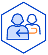 개인정보 처리 업무의 위탁(개인정보 처리자의 업무를 처리할 목적으로 개인정보가 수탁자에게 이전)표시 이미지